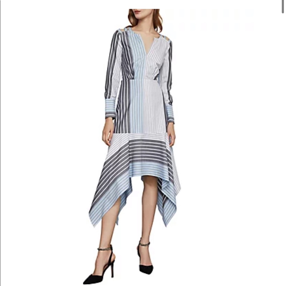 BCBGMAXAZRIA Mixed Stripe Patchwork Dress